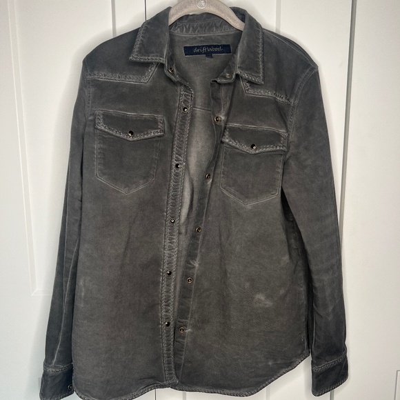 Driftwood Gray Button Down Shirt Jacket Shacket Women's Size Medium - Picture 1 of 6